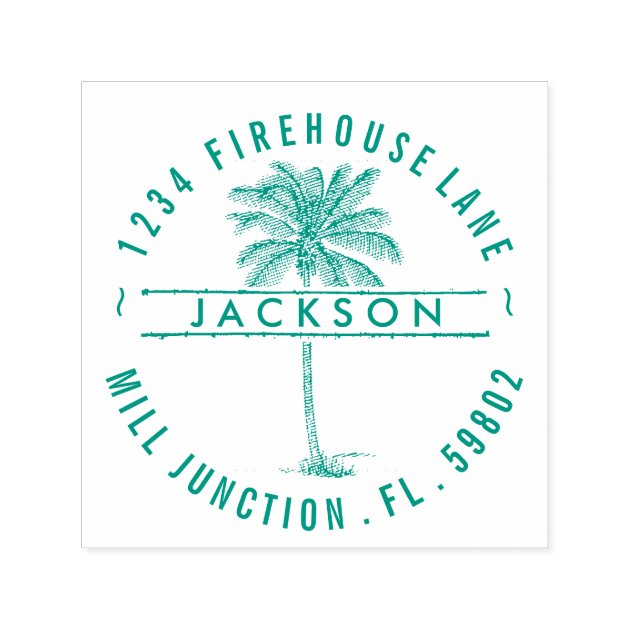 Palm Tree Address Stamp 1 x 2.5 inches Beach Return Address Self Inking Stamp Palm Tree Address Stamp 1 x 2.5 inches Beach Return Address Self Inking Stamp